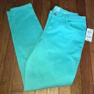 S&Co. Macy’s Skinny low rise mint green jeans 10